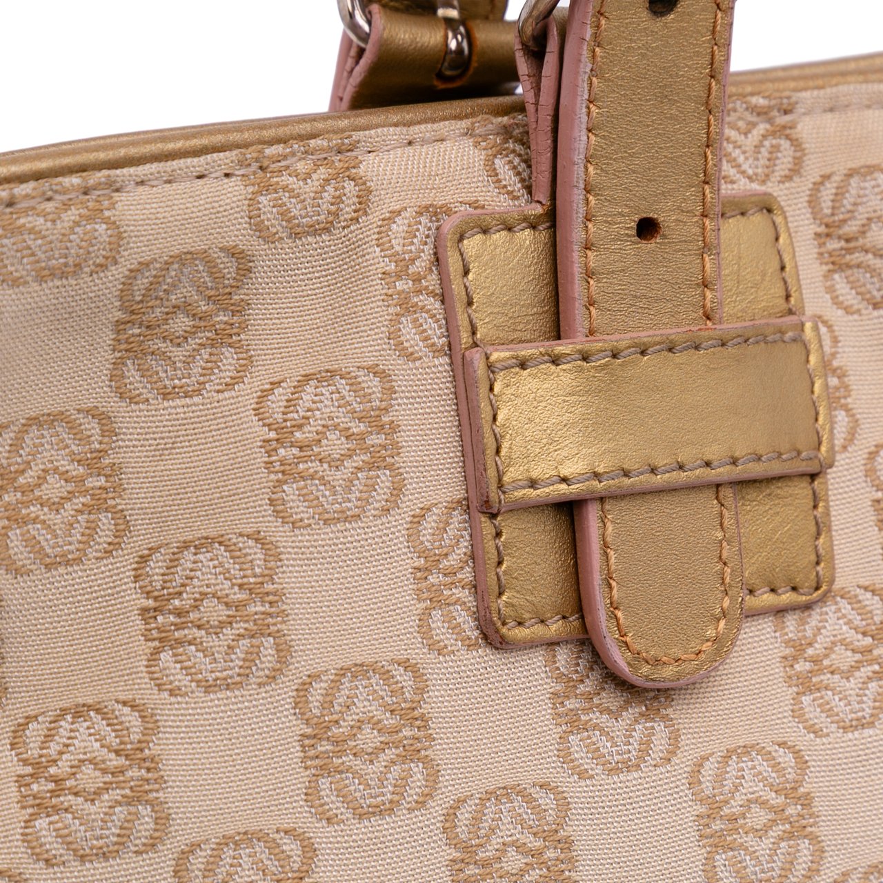 Loewe Anagram Canvas Embroidered Tote Bruin