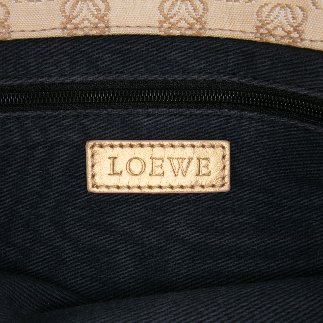 Loewe Anagram Canvas Embroidered Tote Bruin