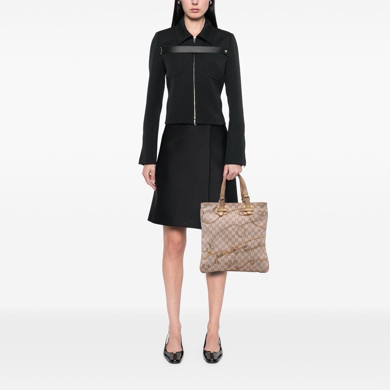 Loewe Anagram Canvas Embroidered Tote Bruin