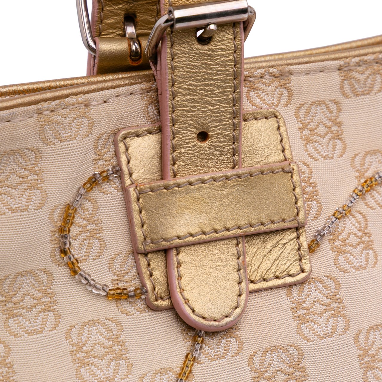 Loewe Anagram Canvas Embroidered Tote Bruin