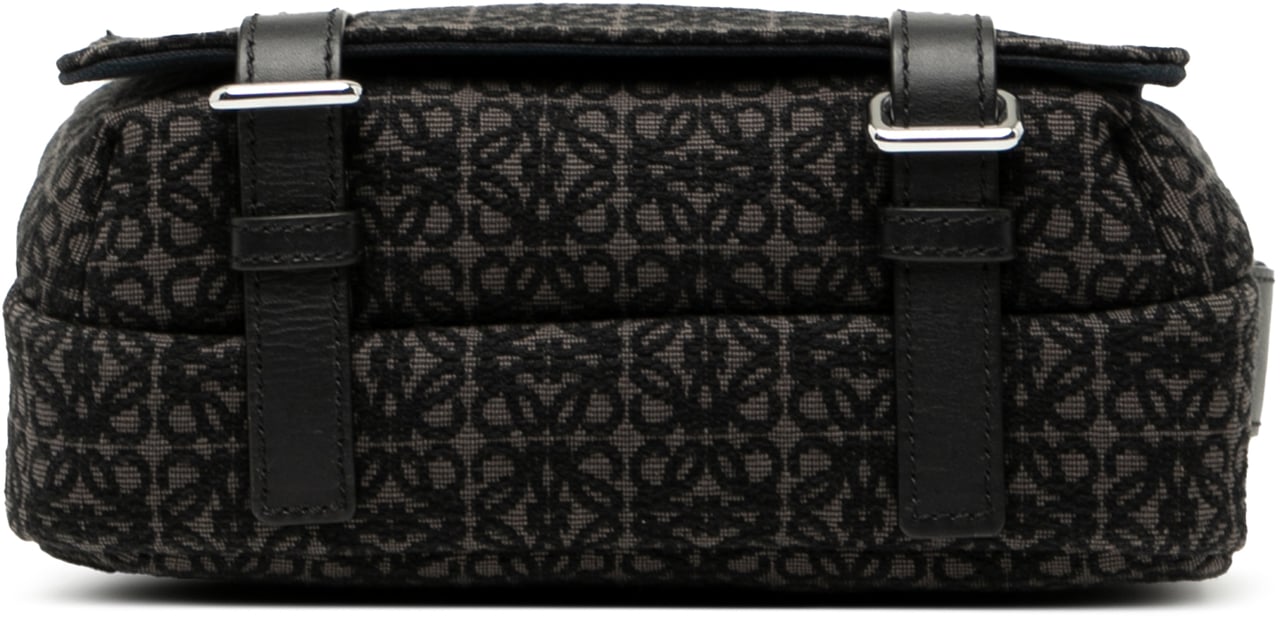 Loewe XS Anagram Canvas Military Messenger Bag Zwart