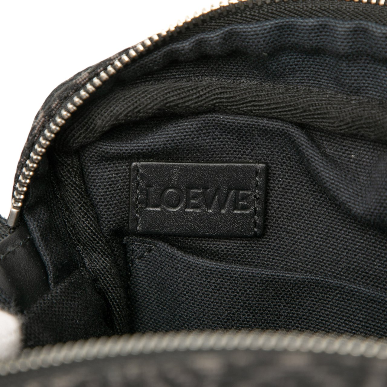 Loewe XS Anagram Canvas Military Messenger Bag Zwart