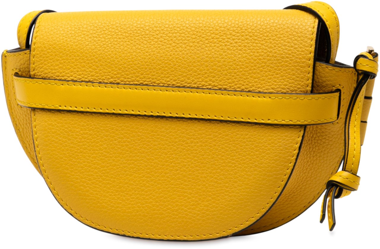Loewe Mini Leather Gate Crossbody Geel