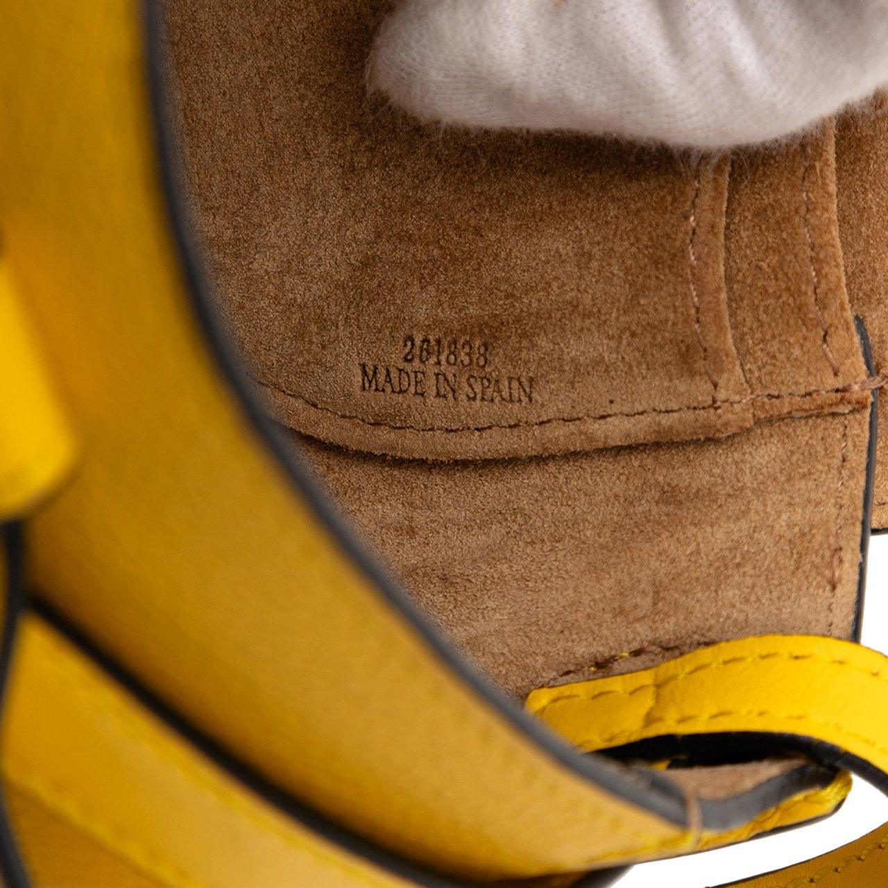 Loewe Mini Leather Gate Crossbody Geel