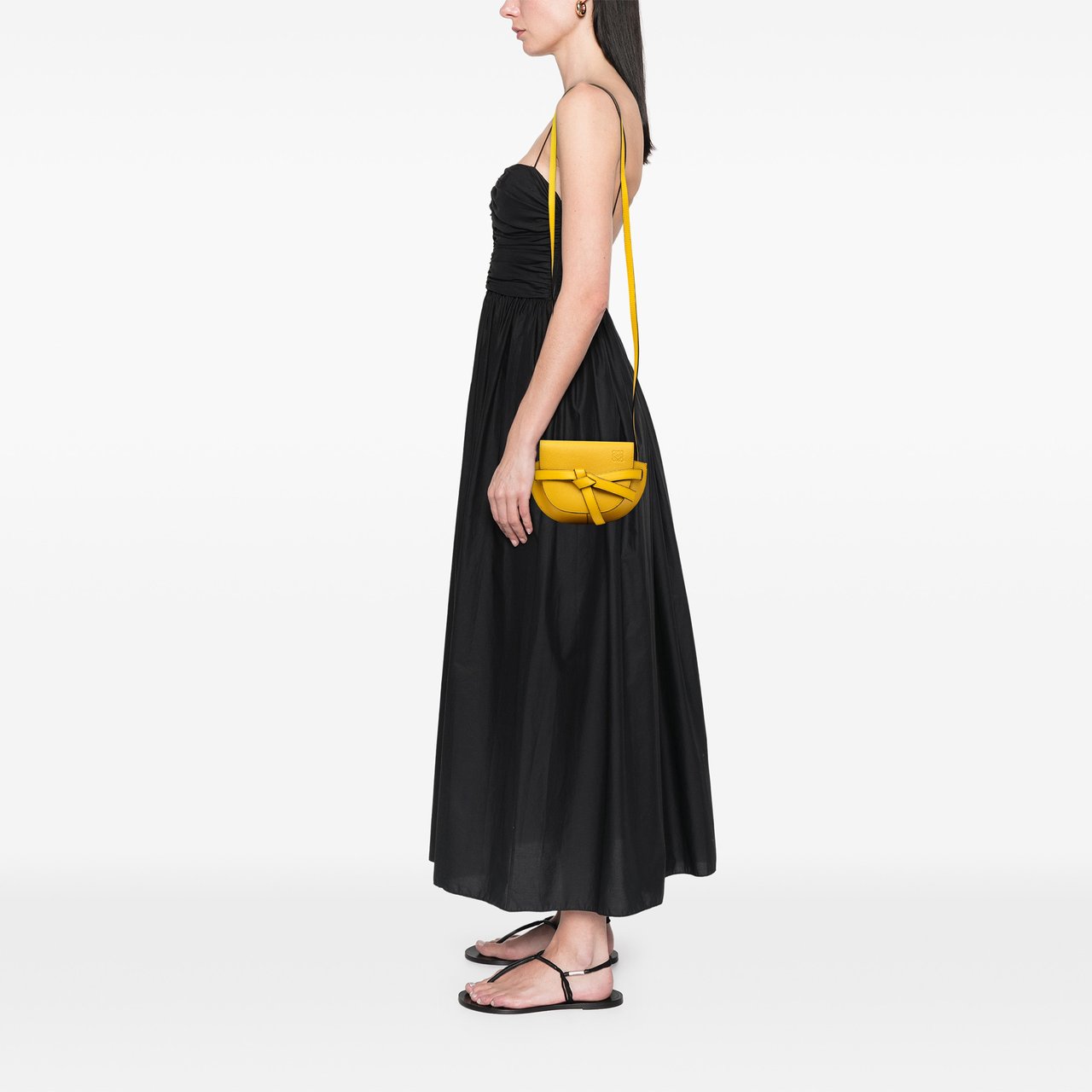 Loewe Mini Leather Gate Crossbody Geel