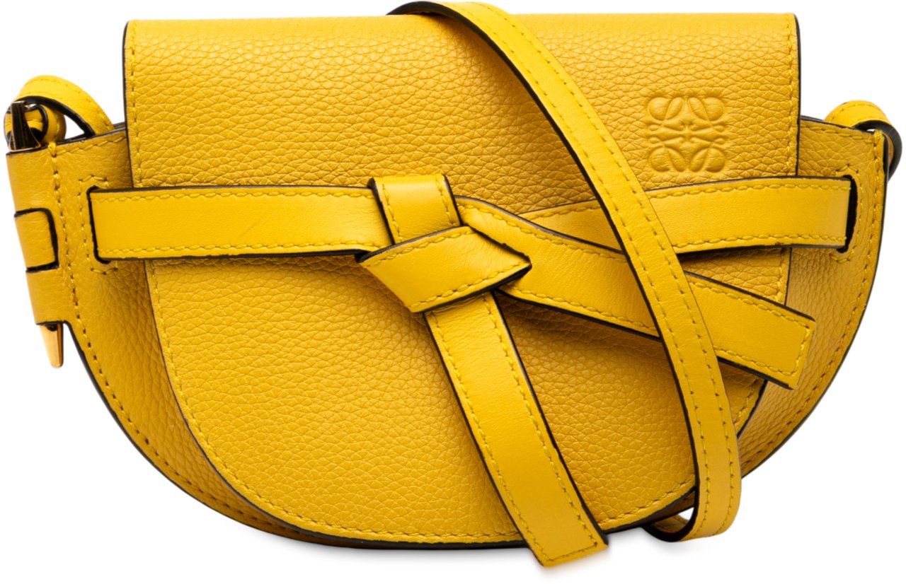 Loewe Mini Leather Gate Crossbody Geel