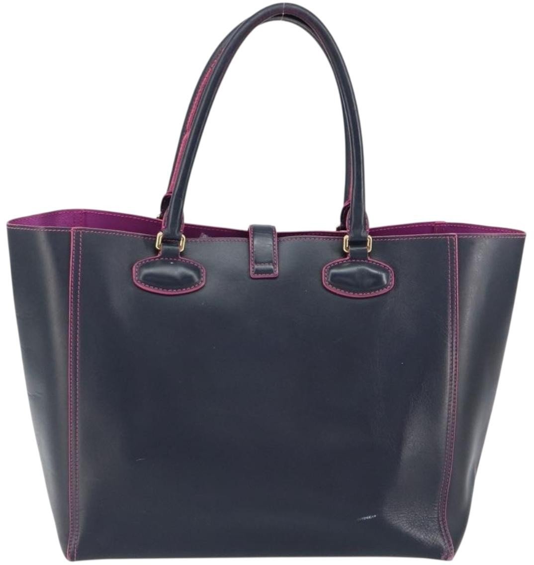 Loewe Loewe Leo Shopper Tote Leather Medium Navy