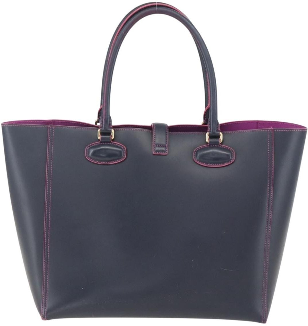 Loewe Loewe Leo Shopper Tote Perforated Leather Medium Navy