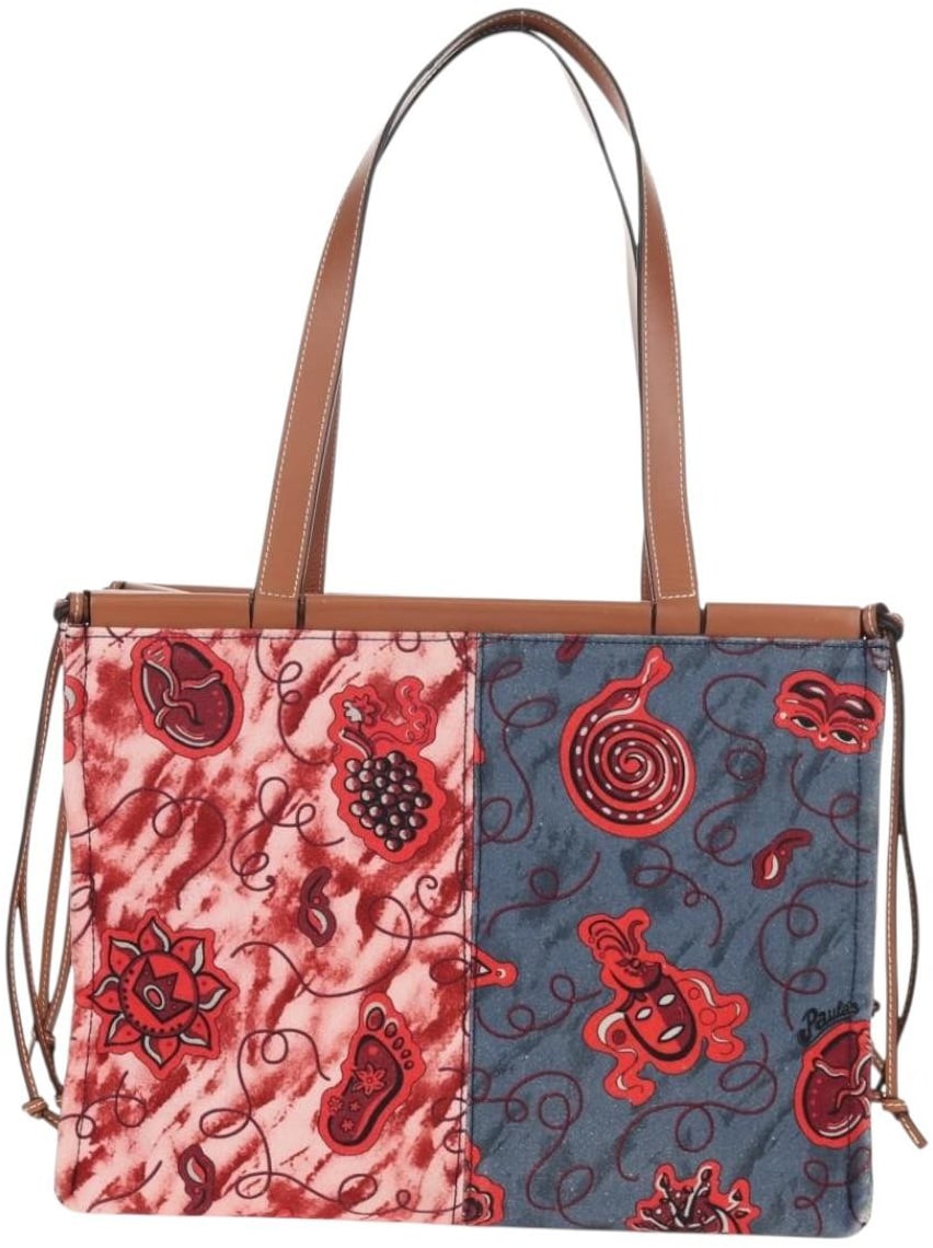 Loewe Loewe Paula's Ibiza Cushion Tote Printed Canvas Small Rood