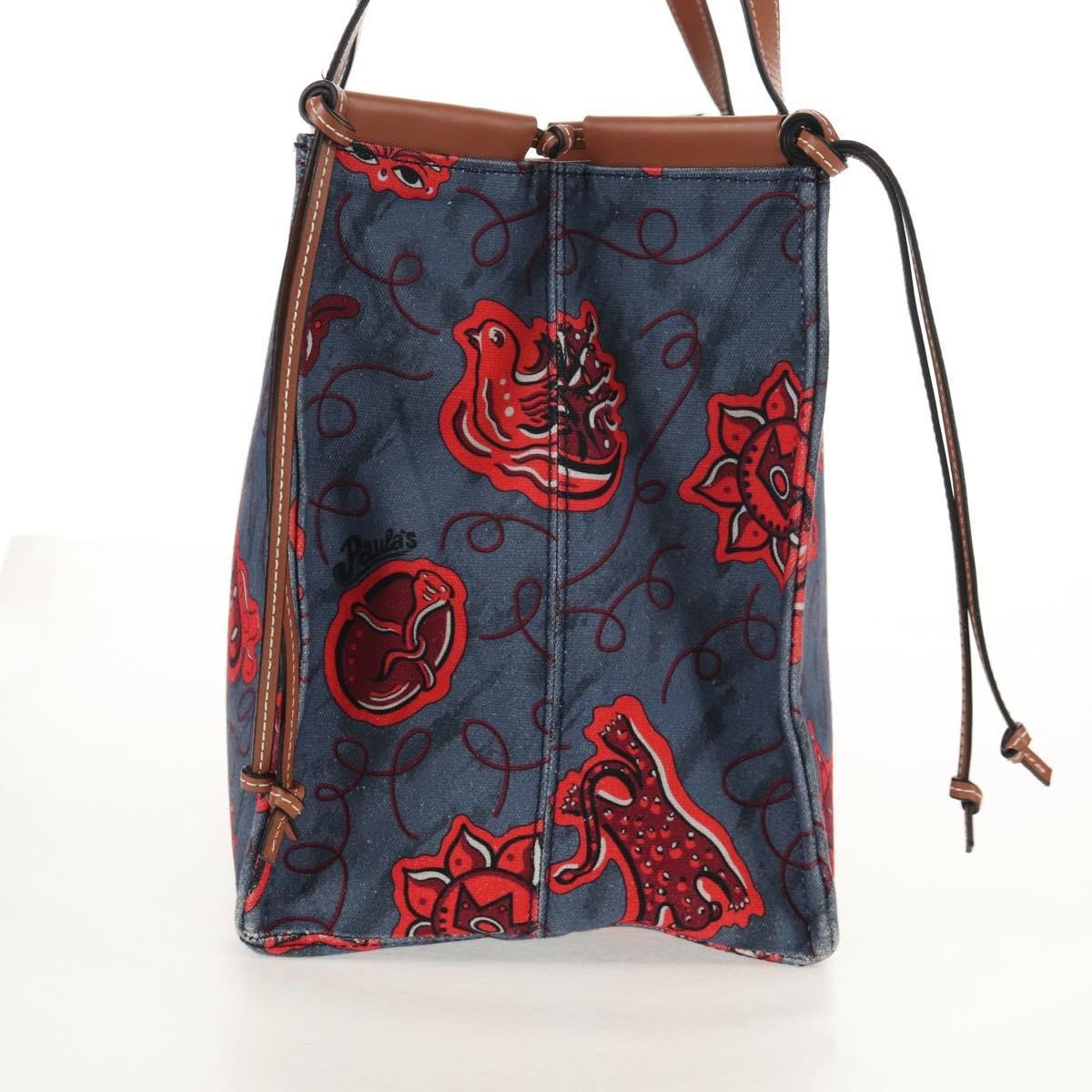 Loewe Loewe Paula's Ibiza Cushion Tote Printed Canvas Small Rood