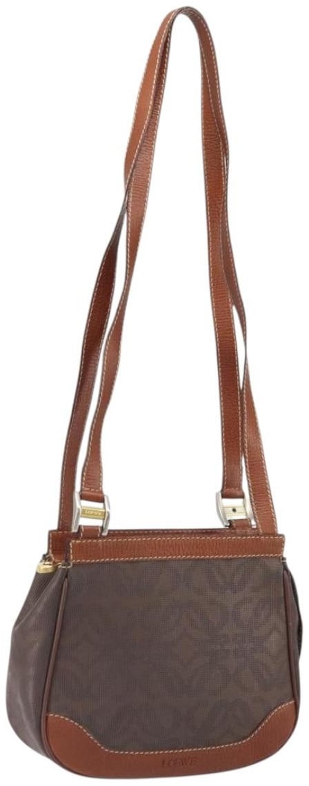 Loewe Loewe Anagram Shoulder Bag PVC Leather Bruin