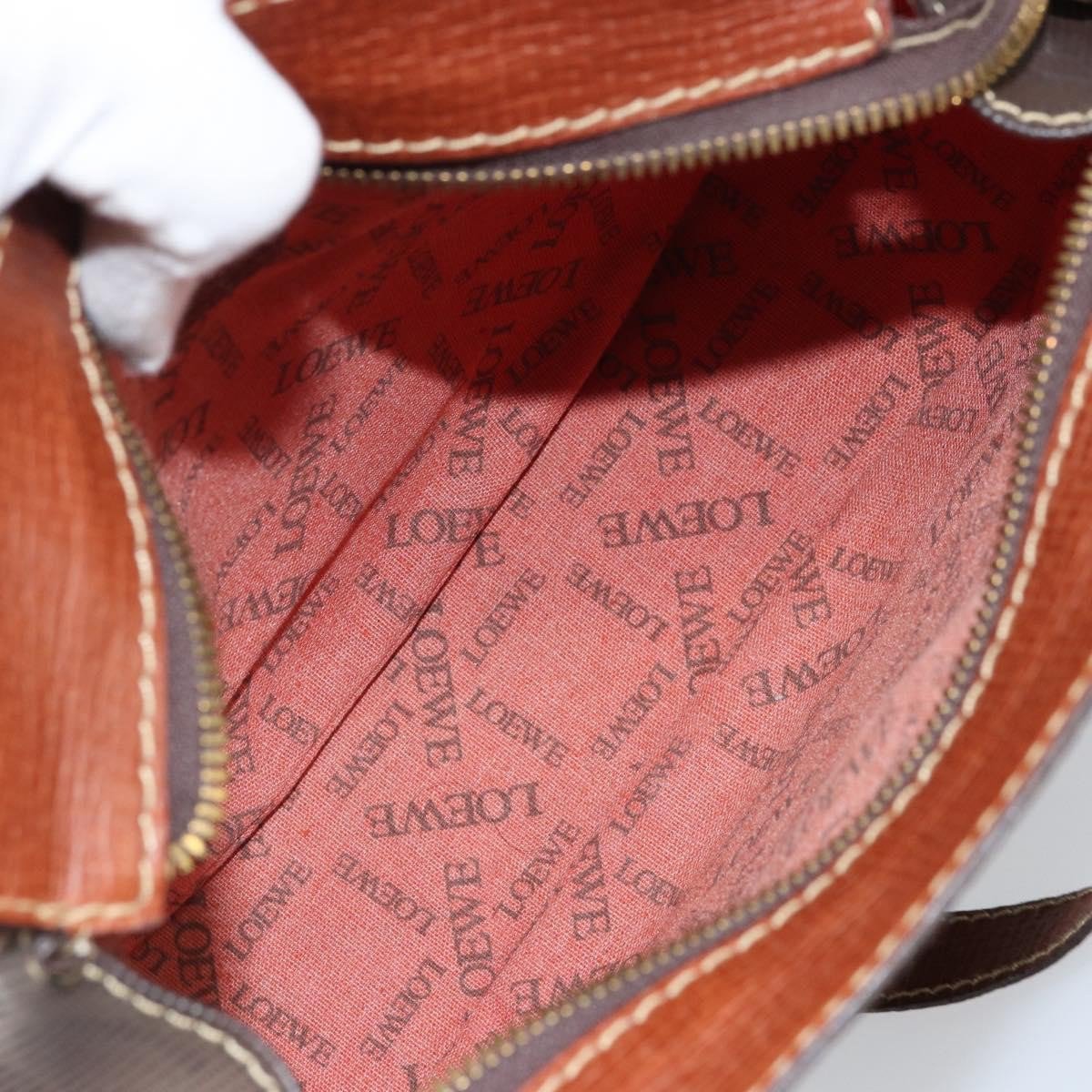 Loewe Loewe Anagram Shoulder Bag PVC Leather Bruin