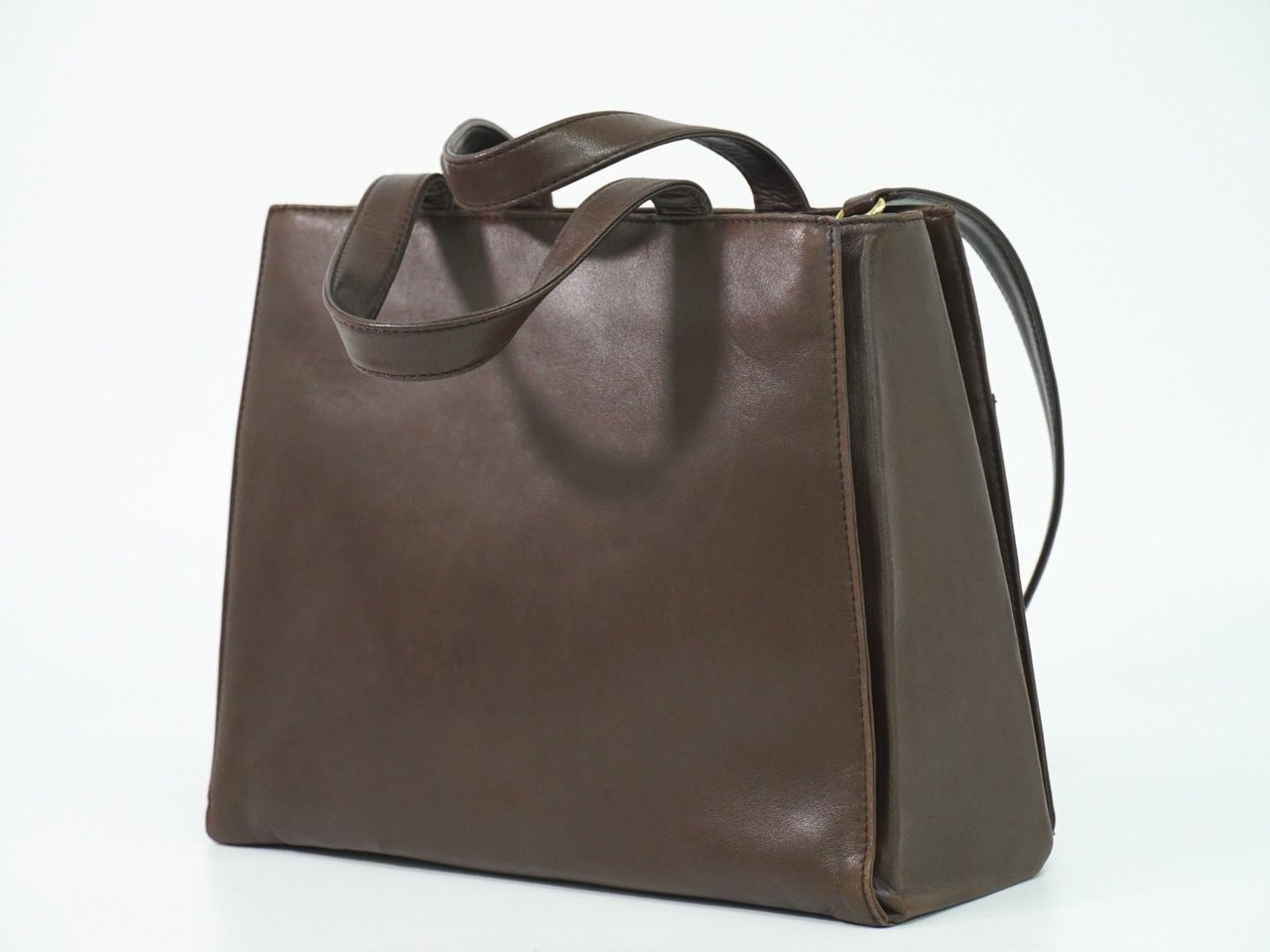 Loewe Loewe Vintage Anagram Handbag Leather Bruin
