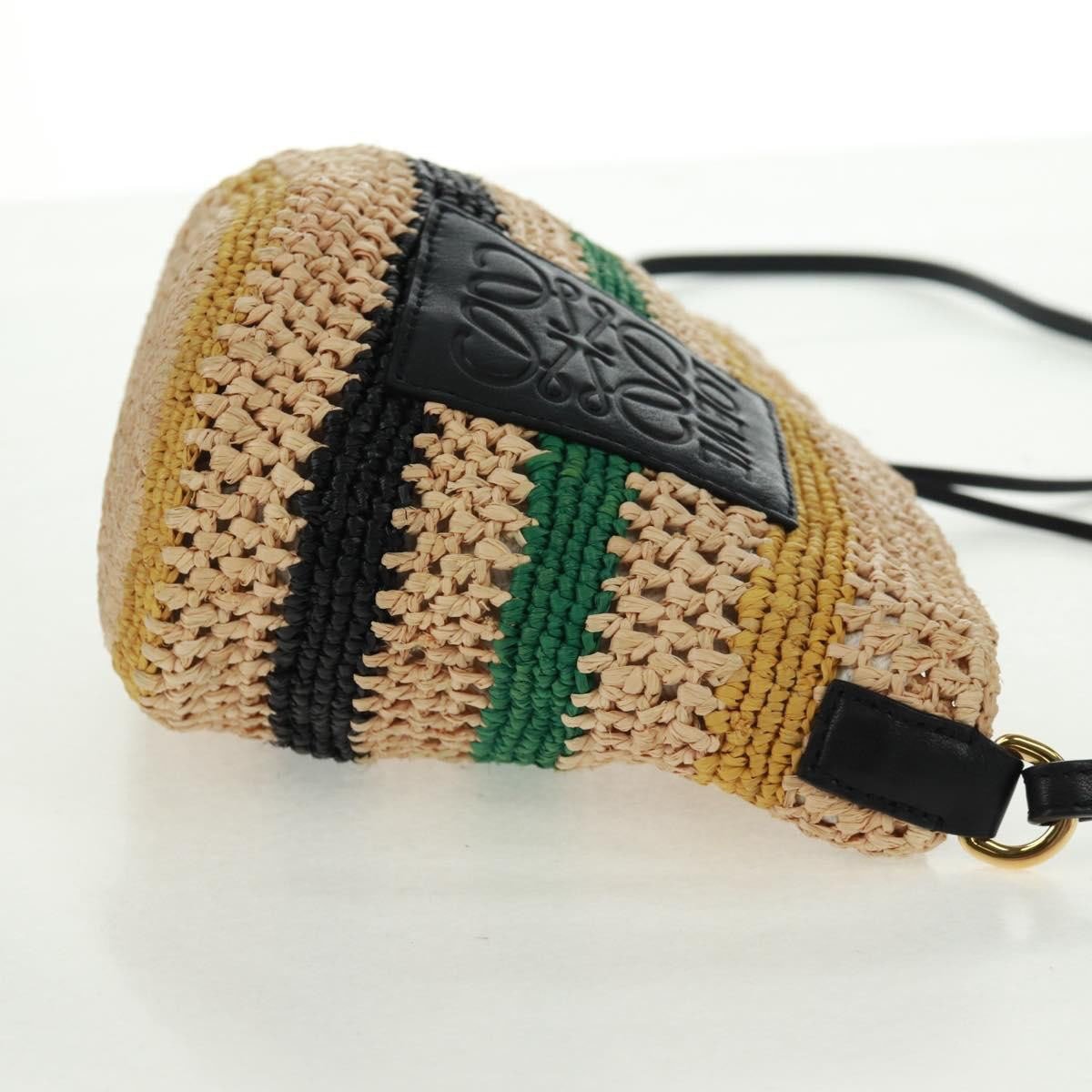 Loewe Loewe Pochette Woven Raffia Beige