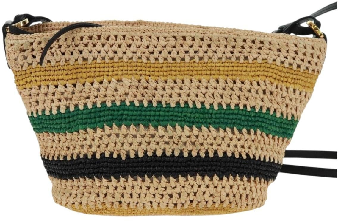 Loewe Loewe Pochette Woven Raffia Beige