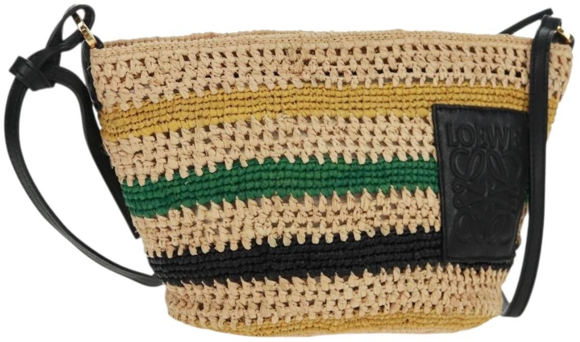 Loewe Loewe Pochette Woven Raffia Beige