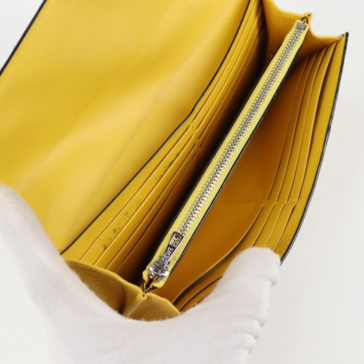 Loewe Loewe Puzzle Zip Wallet Leather Compact Geel