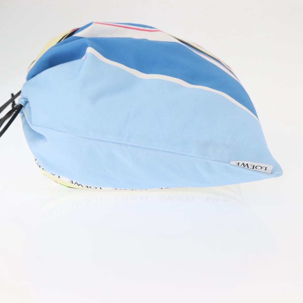 Loewe Loewe Drawstring Pouch Printed Canvas Blauw