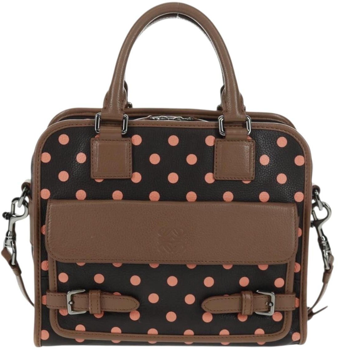 Loewe Loewe Cruz Bag Printed Leather Medium Bruin