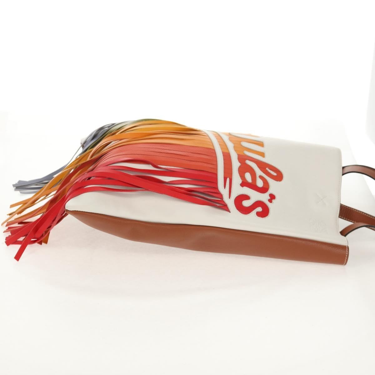 Loewe Loewe Paula's Ibiza Fringe Tote Leather Bruin