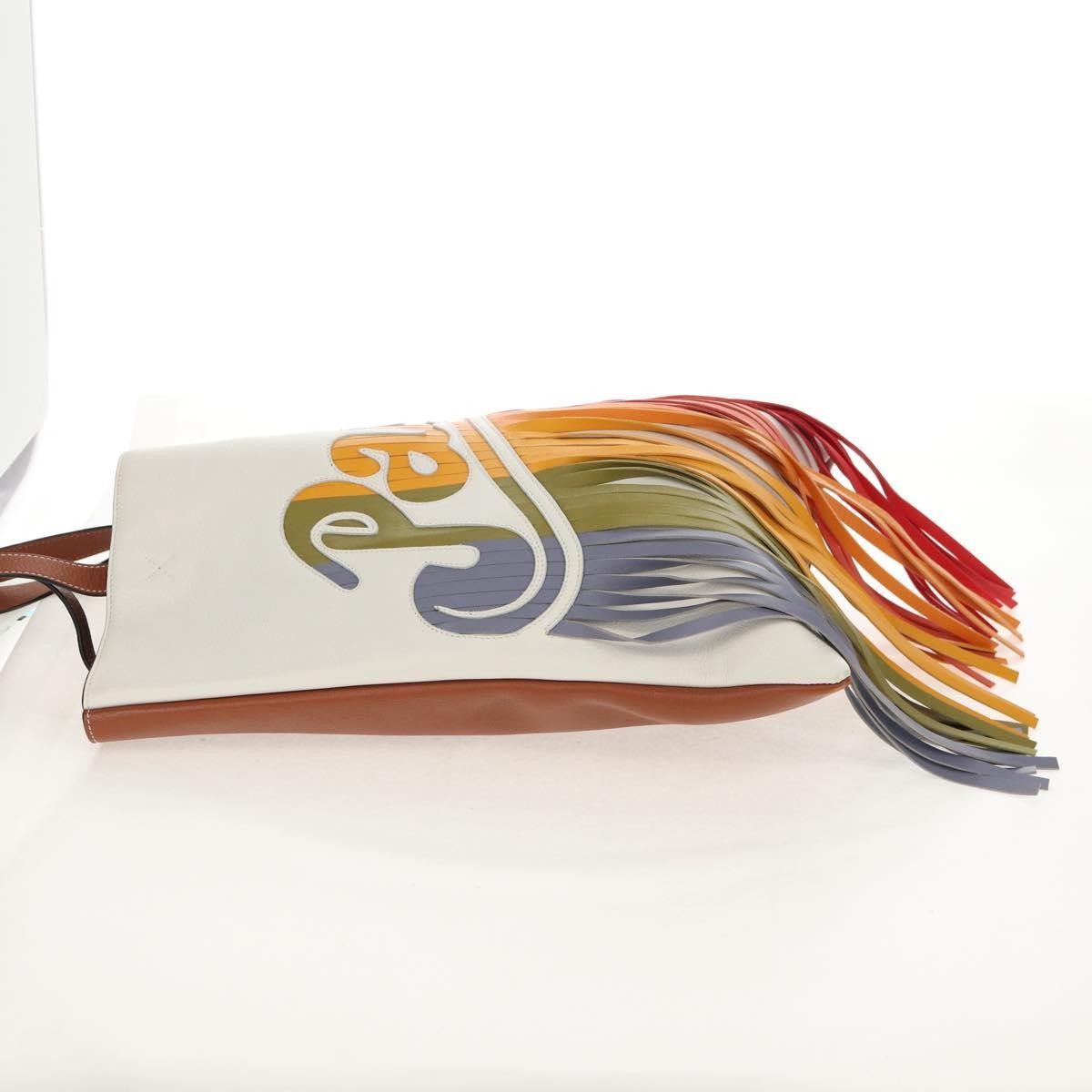 Loewe Loewe Paula's Ibiza Fringe Tote Leather Bruin