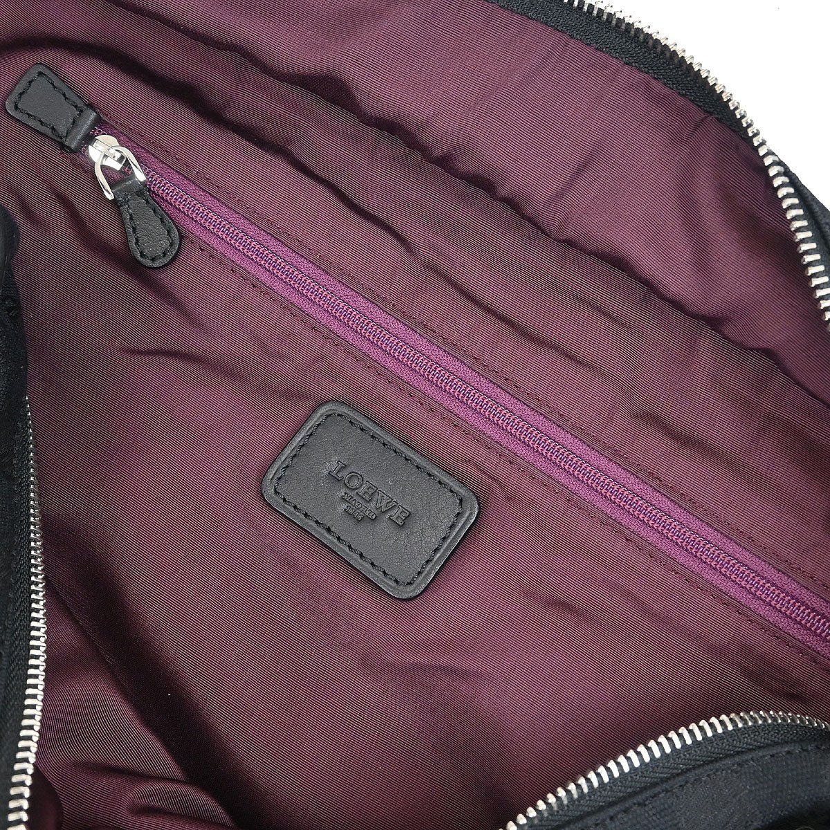 Loewe Loewe Amazona Bag Leather and Jacquard Canvas 28 Zwart