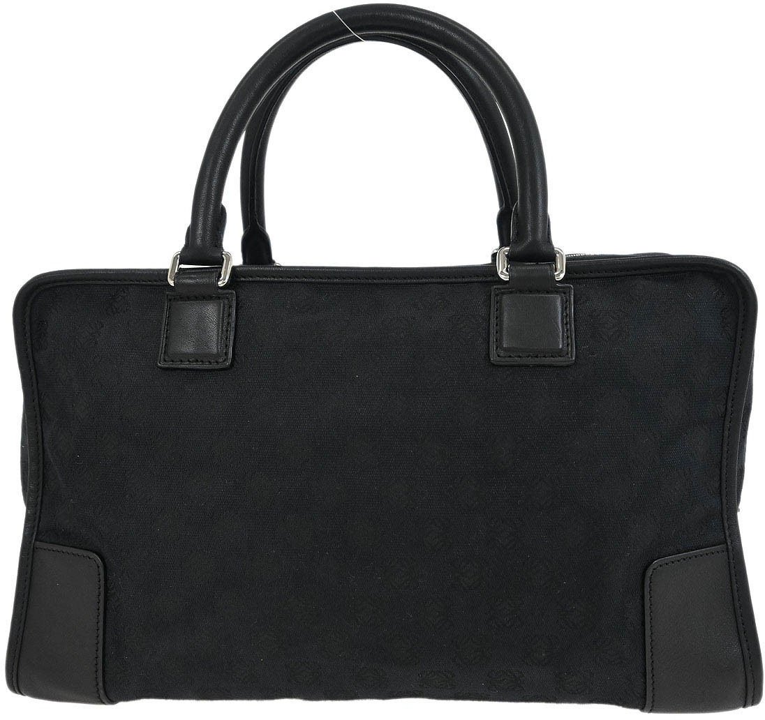 Loewe Loewe Amazona Bag Leather and Jacquard Canvas 28 Zwart