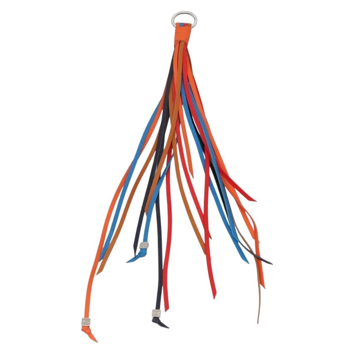 Loewe Loewe Anagram Bag Charm Key Holder Metal with Leather Divers