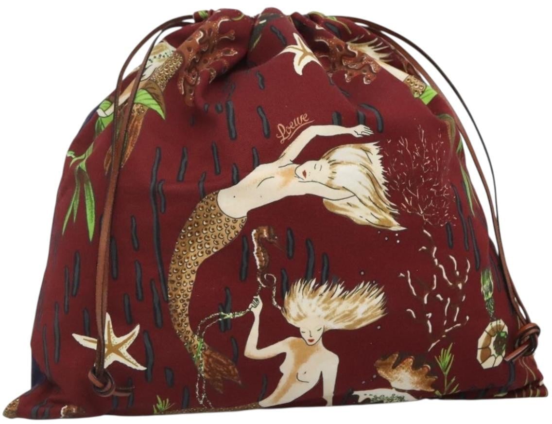 Loewe Loewe Paula Drawstring Pouch Printed Canvas Small Divers