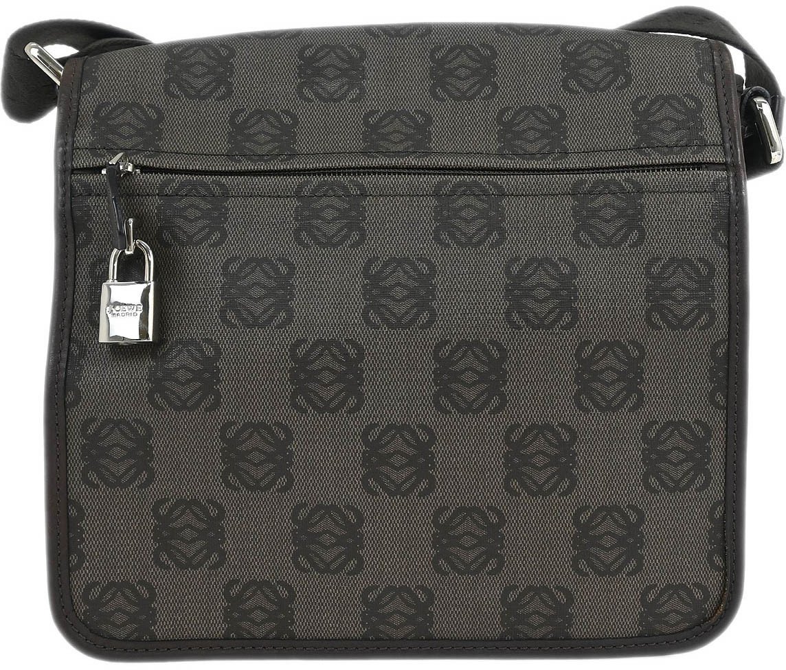 Loewe Loewe Flap Messenger Bag Canvas Bruin