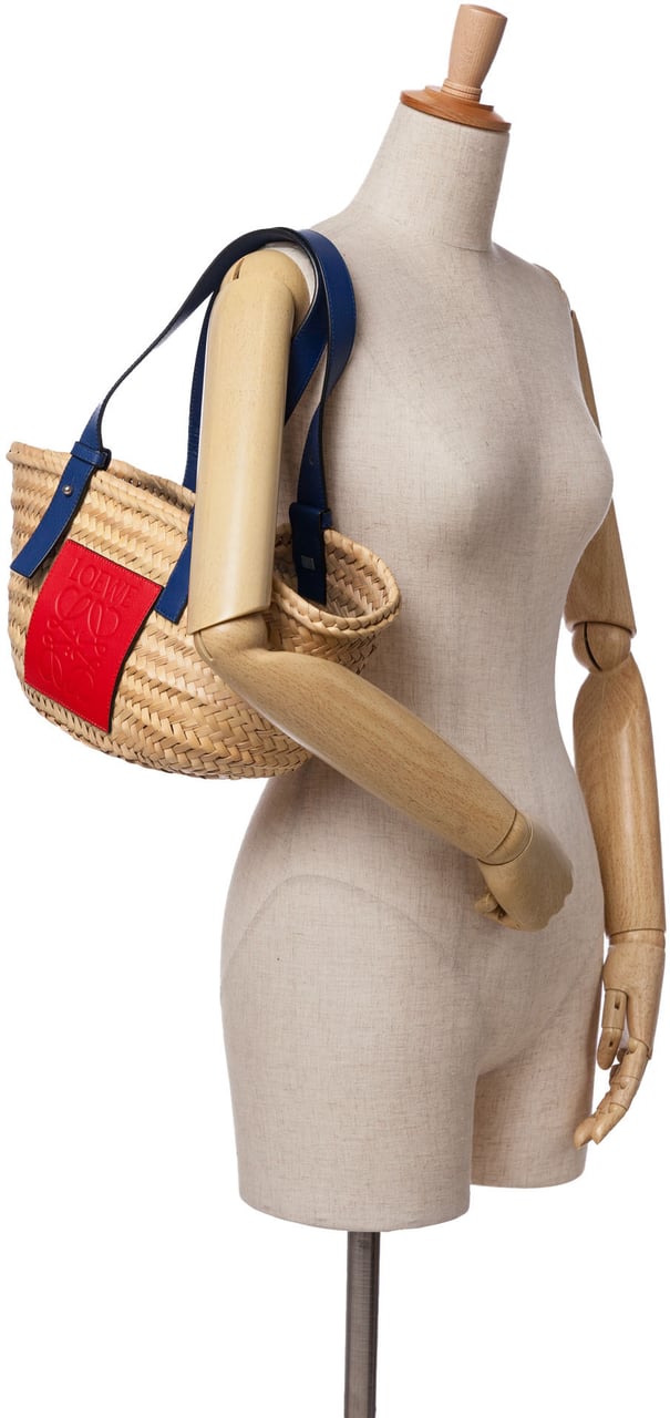 Loewe Small Raffia Basket Tote Bruin
