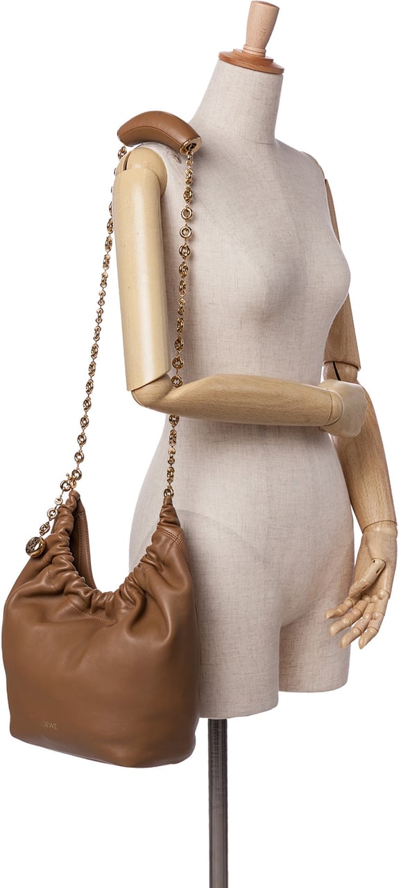 Loewe Small Mellow Nappa Lambskin Squeeze Bag Bruin