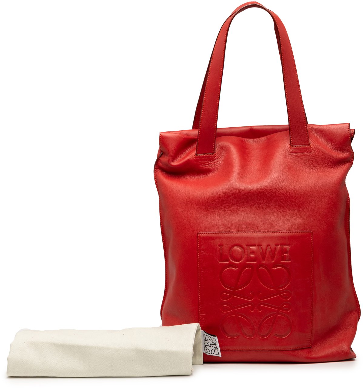 Loewe Leather Anagram Shopper Tote Rood