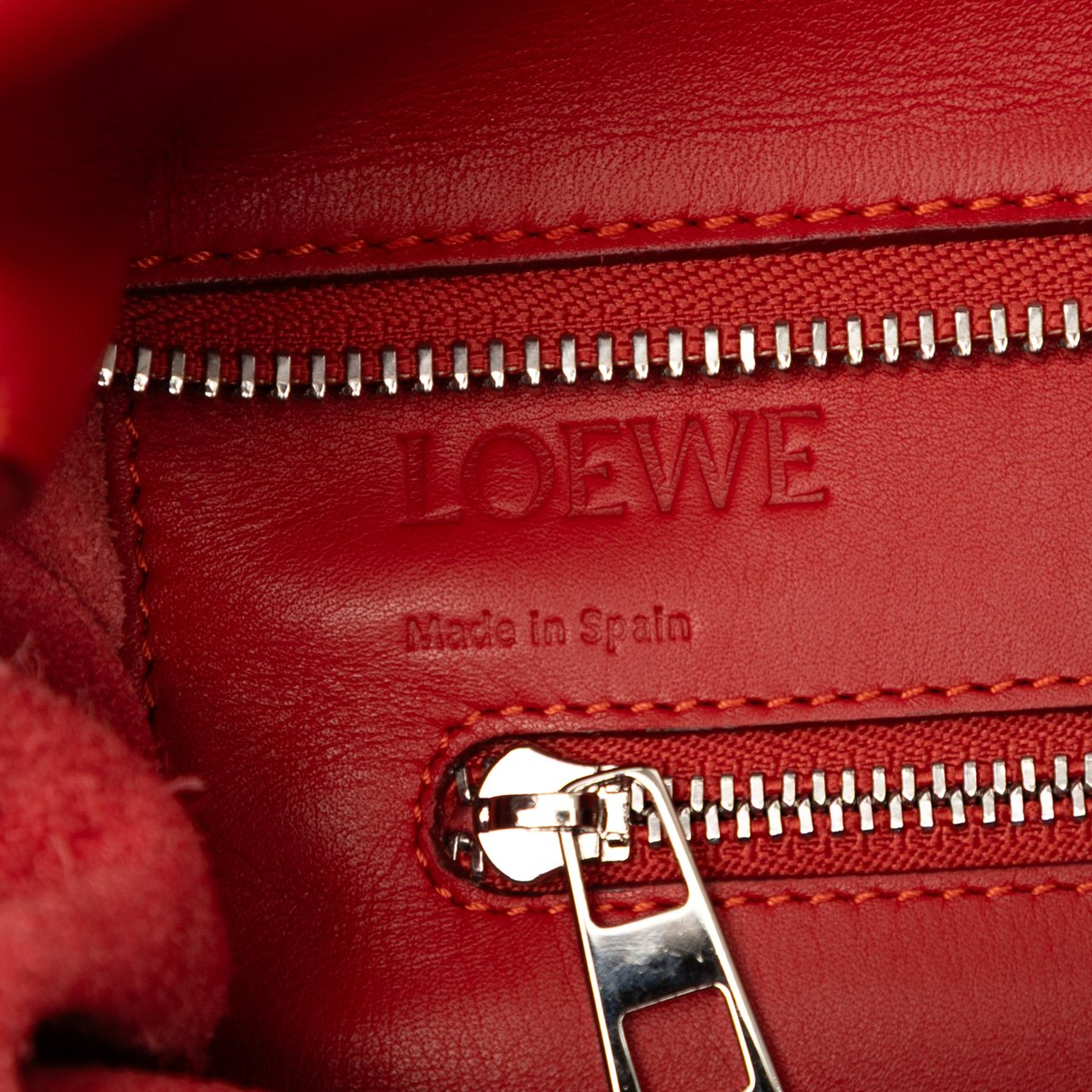 Loewe Leather Anagram Shopper Tote Rood