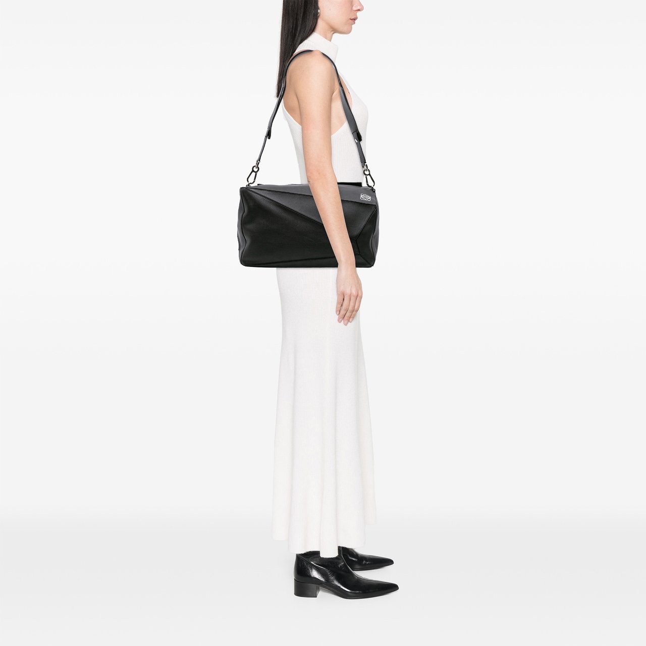 Loewe XL Leather Puzzle Crossbody Zwart