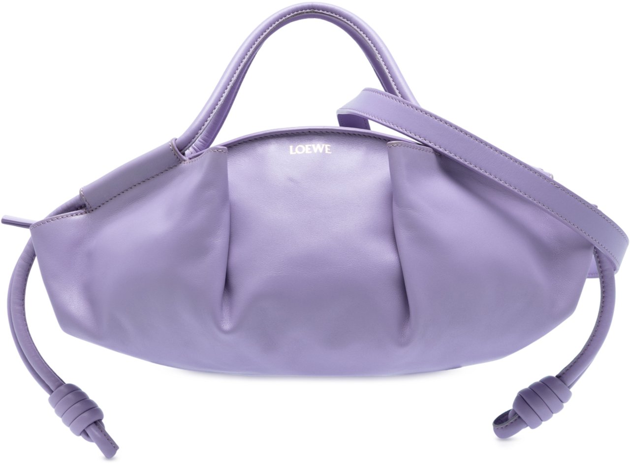Loewe Small Shiny Calfskin Paseo Satchel Paars