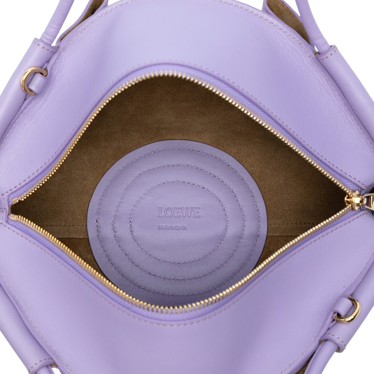 Loewe Small Shiny Calfskin Paseo Satchel Paars