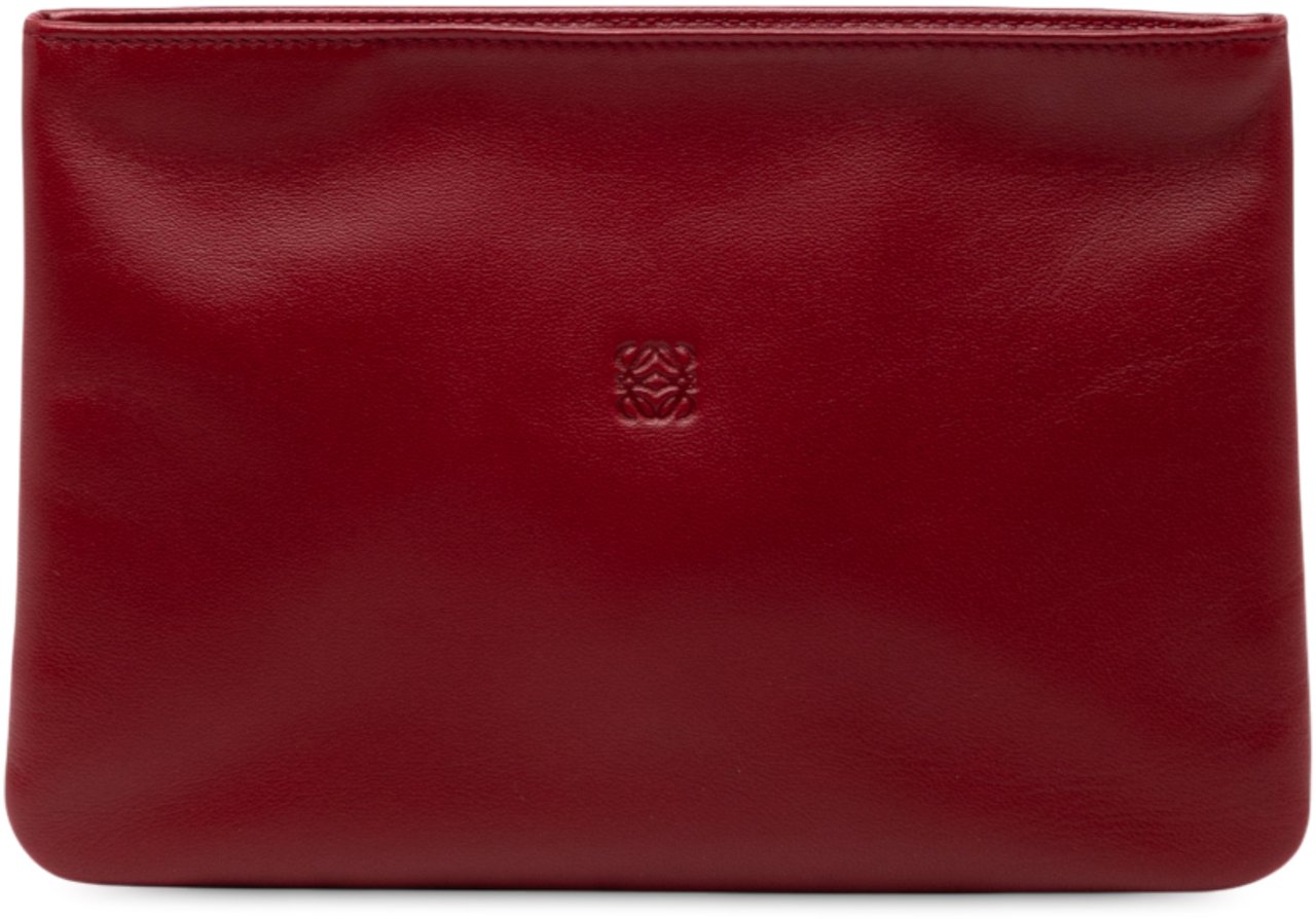 Loewe Leather Anagram Pouch Rood