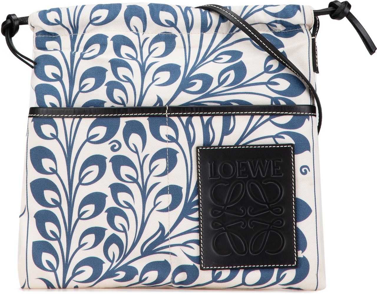 Loewe Anagram Canvas Drawstring Crossbody Wit