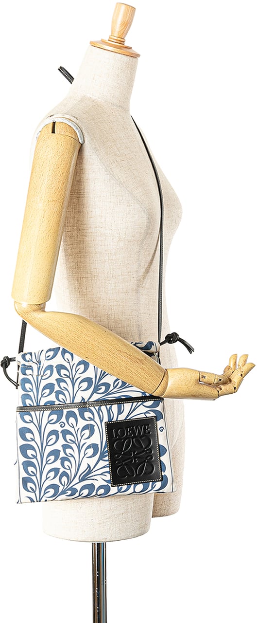 Loewe Anagram Canvas Drawstring Crossbody Wit