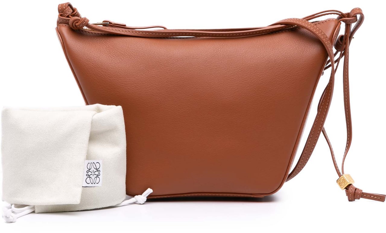 Loewe Mini Leather Hammock Hobo Bruin
