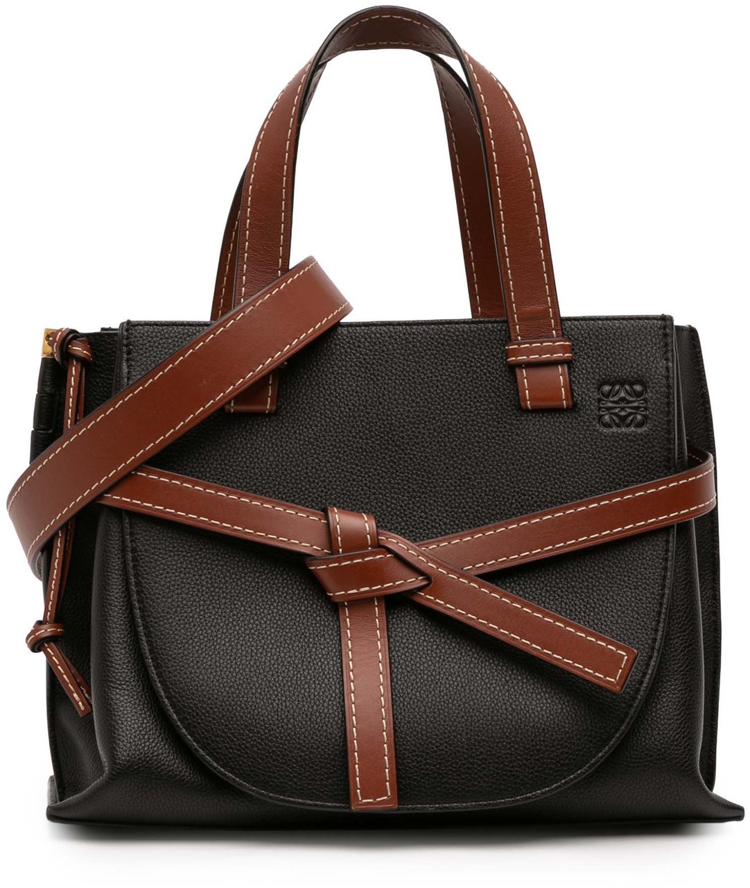 Loewe Small Leather Gate Top Handle Satchel Zwart
