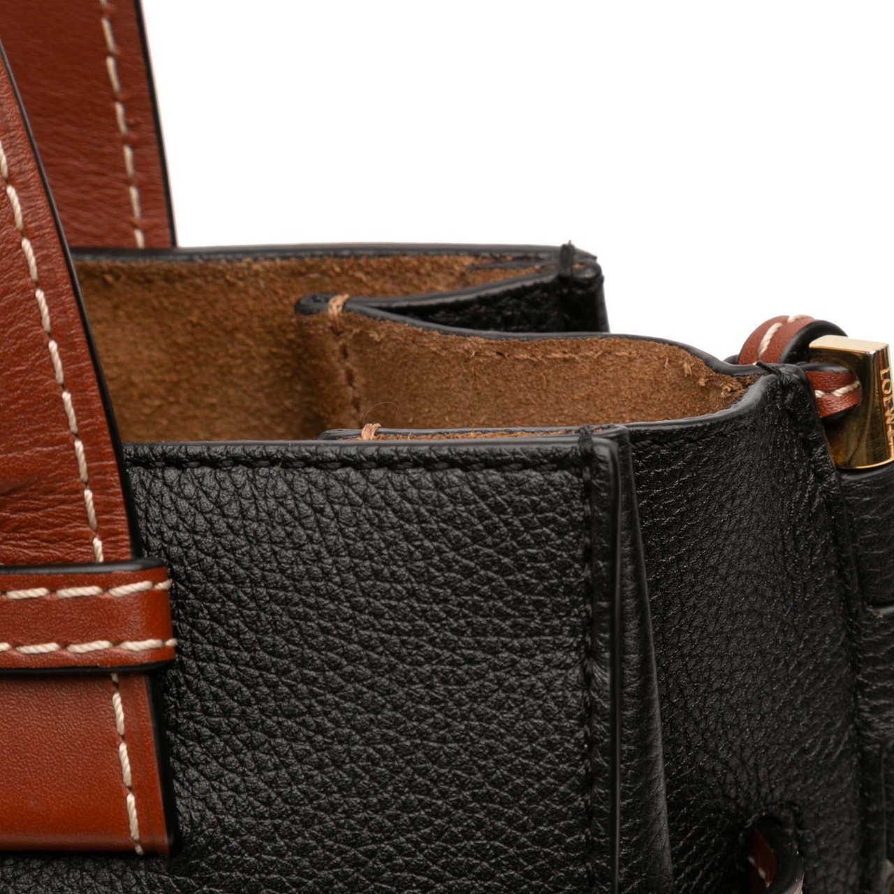 Loewe Small Leather Gate Top Handle Satchel Zwart