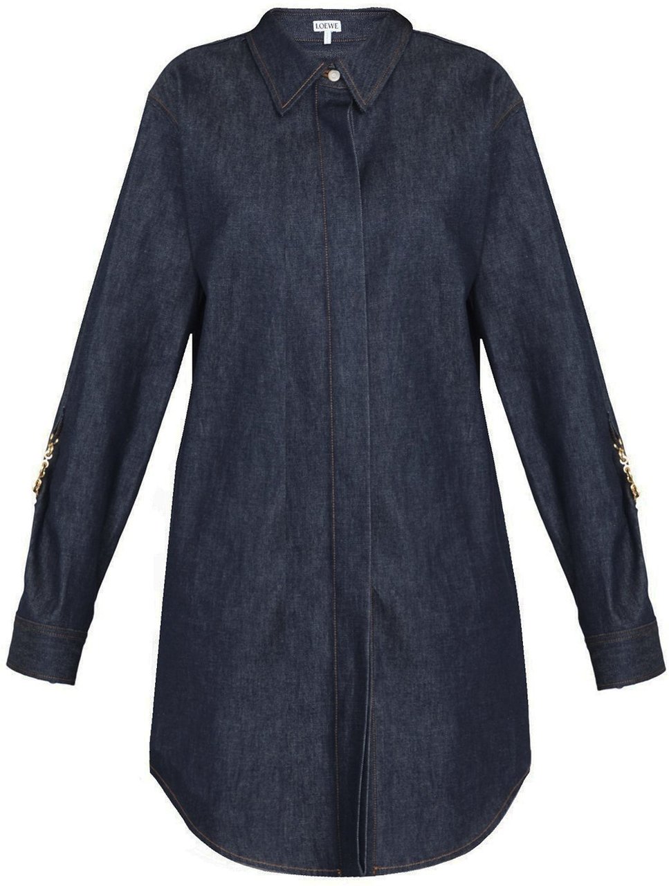 Loewe Loewe Denim Chain Shirt Dress Blauw