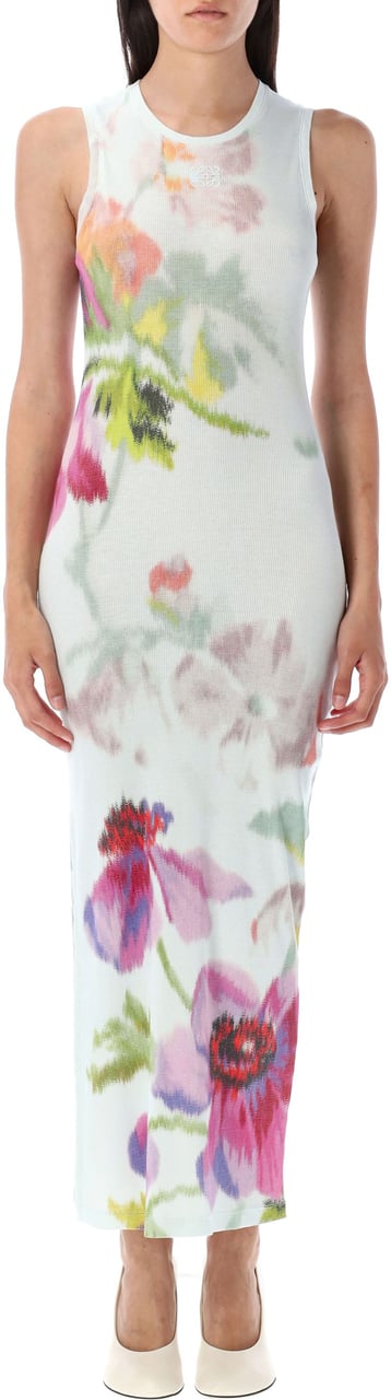 Loewe Silk and cotton tank dress Blauw