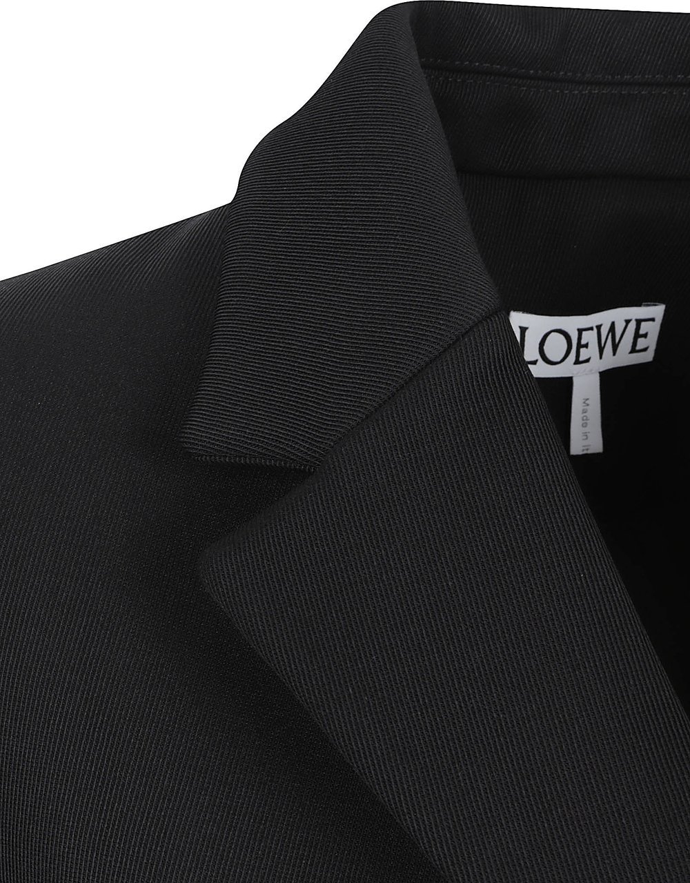 Loewe Tailored Black Jacket With Notched Lapel Zwart