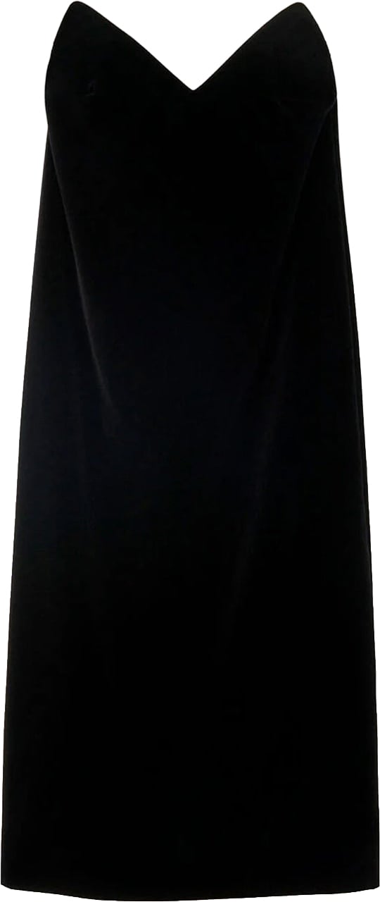 Loewe Bustier Velvet Dress Zwart