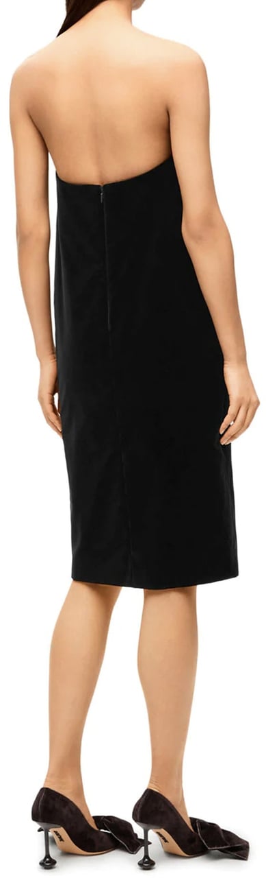 Loewe Bustier Velvet Dress Zwart