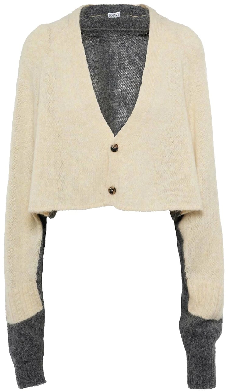 Loewe Loewe Cropped Wool Cardigan Geel