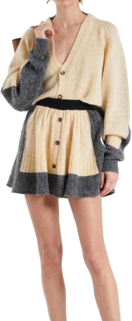 Loewe Loewe Cropped Wool Cardigan Geel